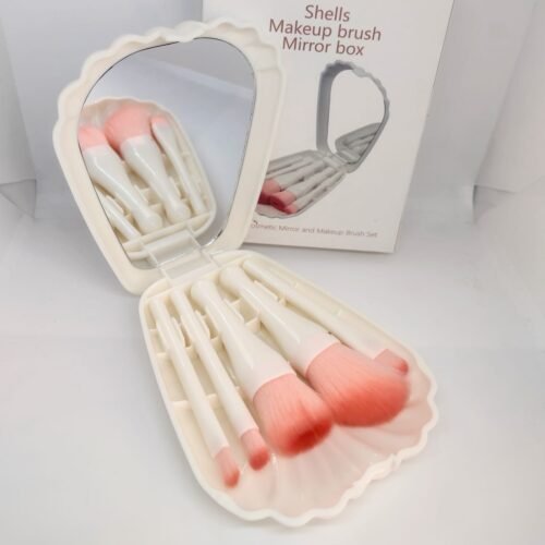 Set x5 brochas estuche almeja con espejo
