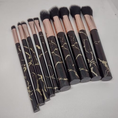 Set x10 brochas de maquillaje marmol