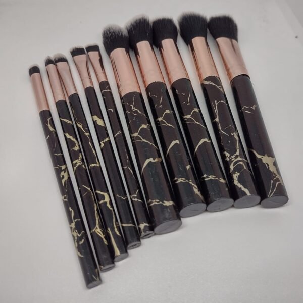 Set x10 brochas de maquillaje marmol